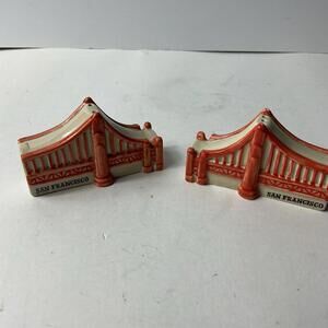 Vintage SNCO Golden Gate Bridge  Ceramic Salt And Pepper Shakers